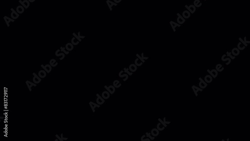 High Speed Fire ball explosion towards to camera, cross frame ahead transition, isolated on black background with alpha channel, perfect for cinema, digital composition