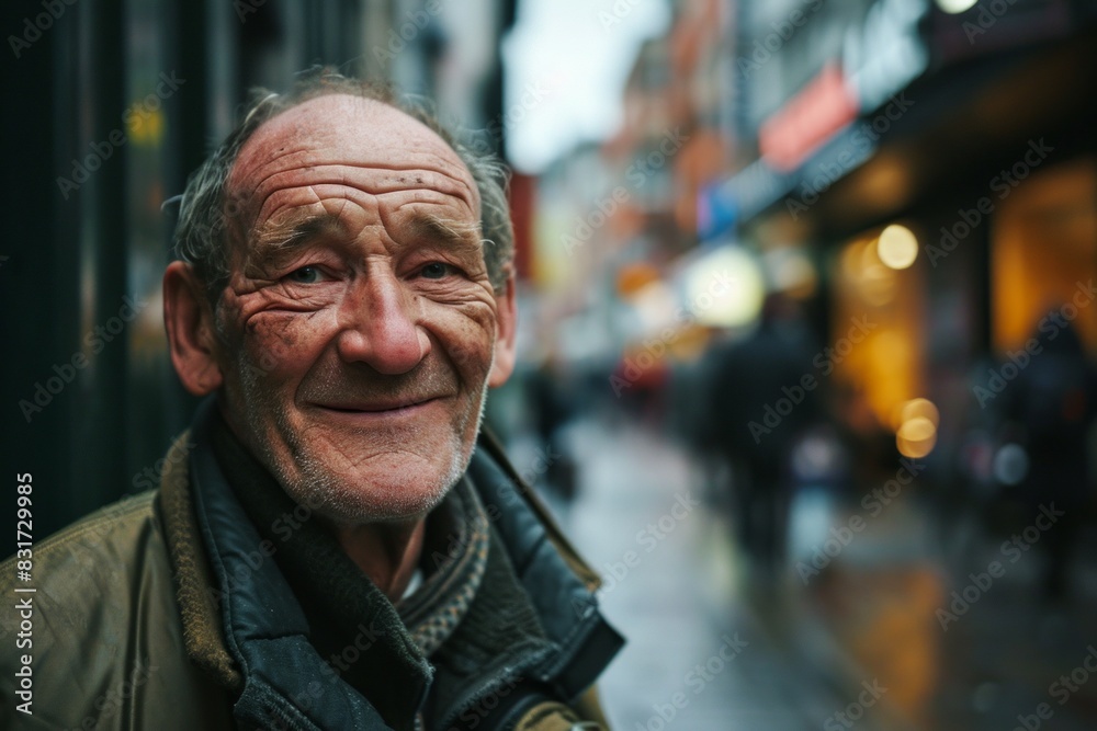 Portrait of an elderly man in the city. Shallow depth of field. Portrait of an elderly man in the city. Shallow depth of field.