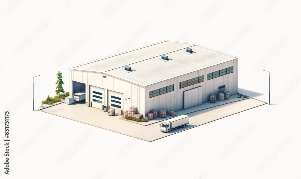 warehouse graphic illustration isolated on a white background warehouse graphic illustration isolated on a white background
