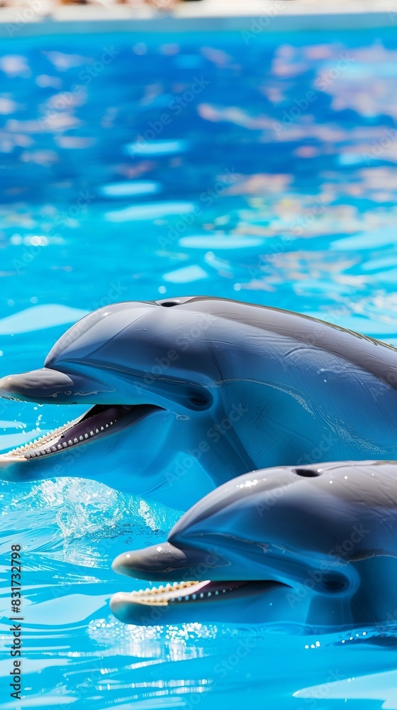 Naklejka premium Dolphins are common sight in the waters off the coast of Florida.