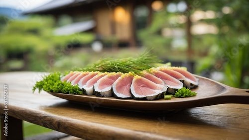 Hamachi (Yellowtail) Sashimi, japan food photo