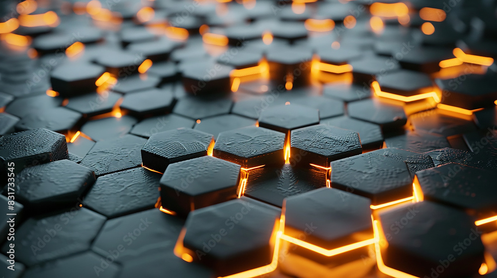 Fototapeta premium abstract hexagon geometric ultra wide background