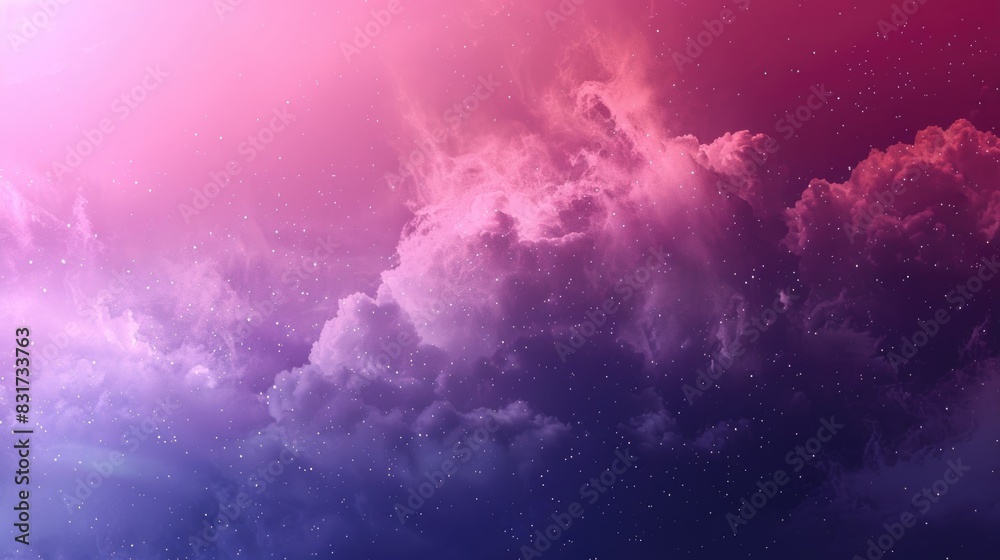 Abstract starlight and pink and purple clouds stardust, blink, background, presentation, star, concept, magazine, powerpoint, website, marketing