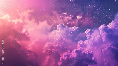 Abstract starlight and pink and purple clouds stardust, blink, background, presentation, star, concept, magazine, powerpoint, website, marketing