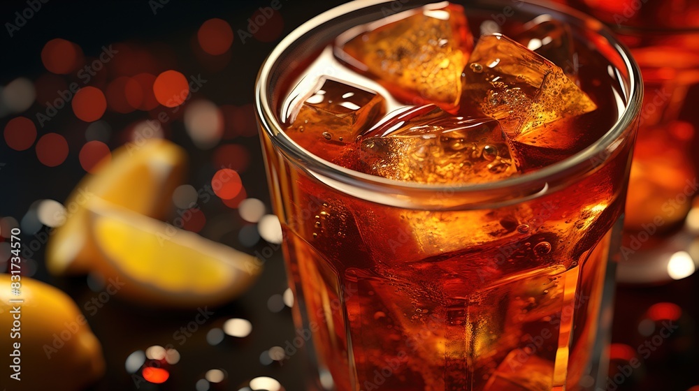 glass of cola with ice glass of cola with ice