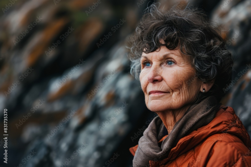 Portrait of a senior woman on the background of the sea. Portrait of a senior woman on the background of the sea.