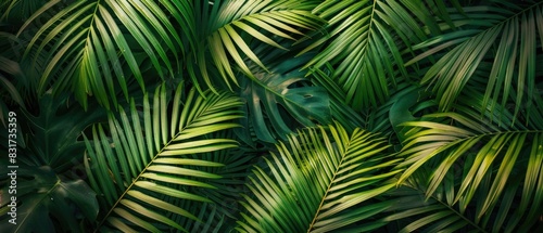 Palm leaves background