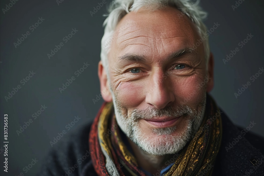 Portrait of senior man with white beard and gray hair. Studio shot. Portrait of senior man with white beard and gray hair. Studio shot.