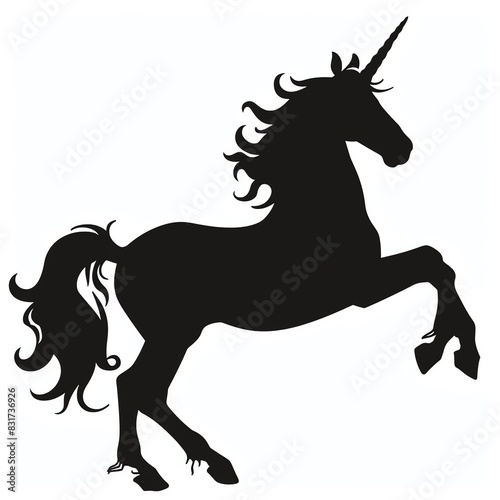 Prancing unicorn silhouette  whimsical yet bold  perfect for a variety of sports teams  especially in community leagues and children s sports