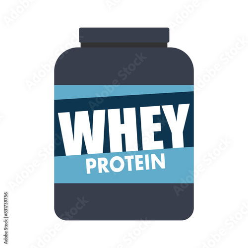 Sport nutrition containers. Black cans collection with protein. Whey protein or gainer black plastic bottle or jar with cap. 