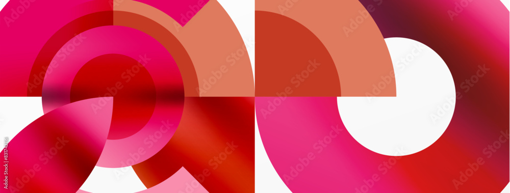 Round elements and circles geometric minimal composition background. Vector Illustration For Wallpaper, Banner, Background, Card, Book Illustration, landing page