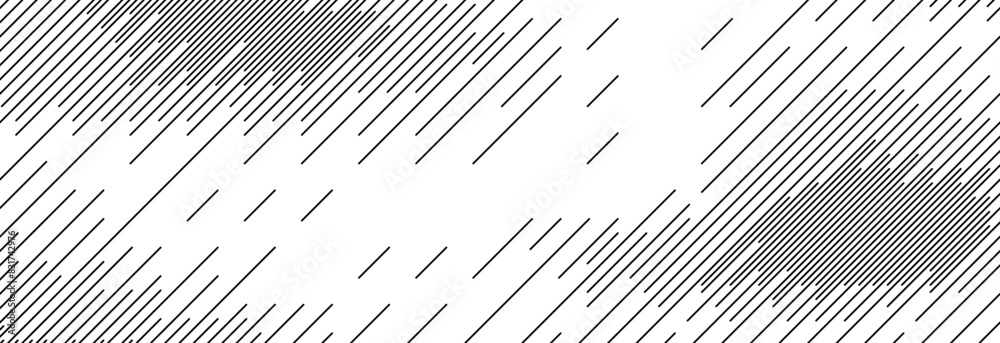 Diagonal dash line texture. Black slanted dashed lines pattern background. Straight tilted interrupted stripes wallpaper. Abstract dither rasterized grunge overlay. Vector wide dotted ripple print