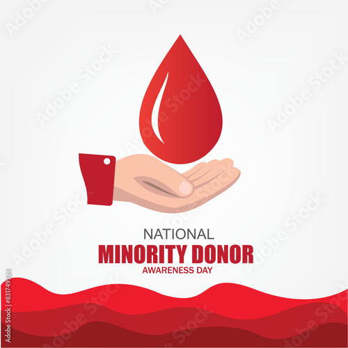 National Minority Donor Awareness Day vector graphic is great for National Minority Donor Awareness Day celebrations. flat design. flyer design. flat illustration. Simple and Elegant Design