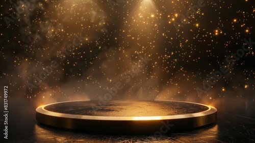 A glowing stage emerges from the midst of swirling cosmic dust photo