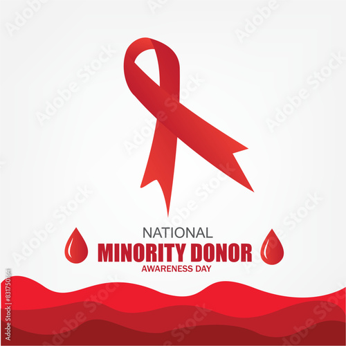 National Minority Donor Awareness Day vector graphic is great for National Minority Donor Awareness Day celebrations. flat design. flyer design. flat illustration. Simple and Elegant Design