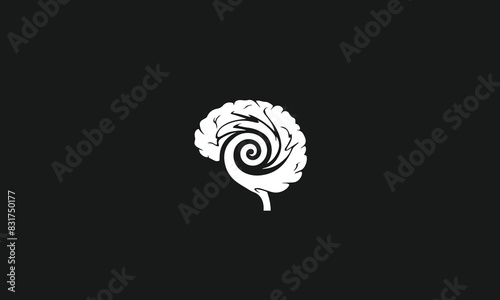 Metaphysics logo icon.  Brain spiral white background