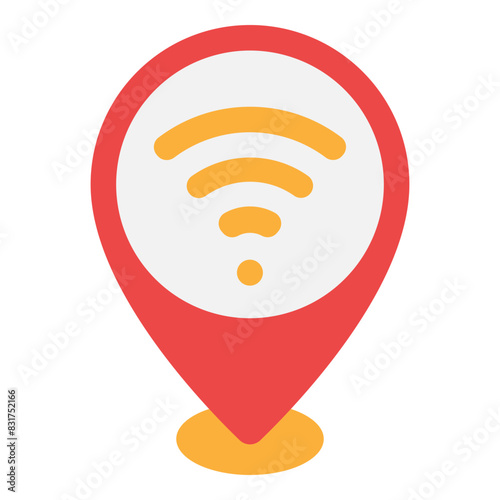Illustration of WiFi Area Location design Flat Icon