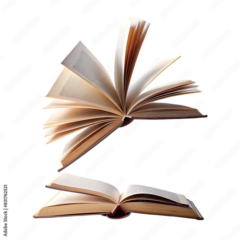 Fototapeta premium Blank open book on transparent background