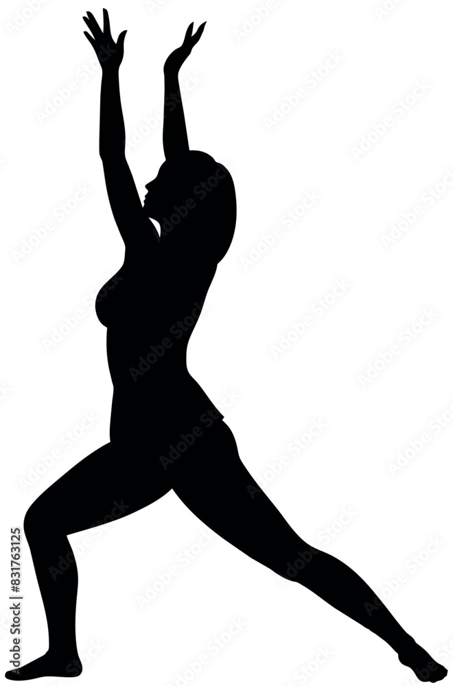 beautiful woman stand with stretch position vector silhouette beautiful woman stand with stretch position vector silhouette