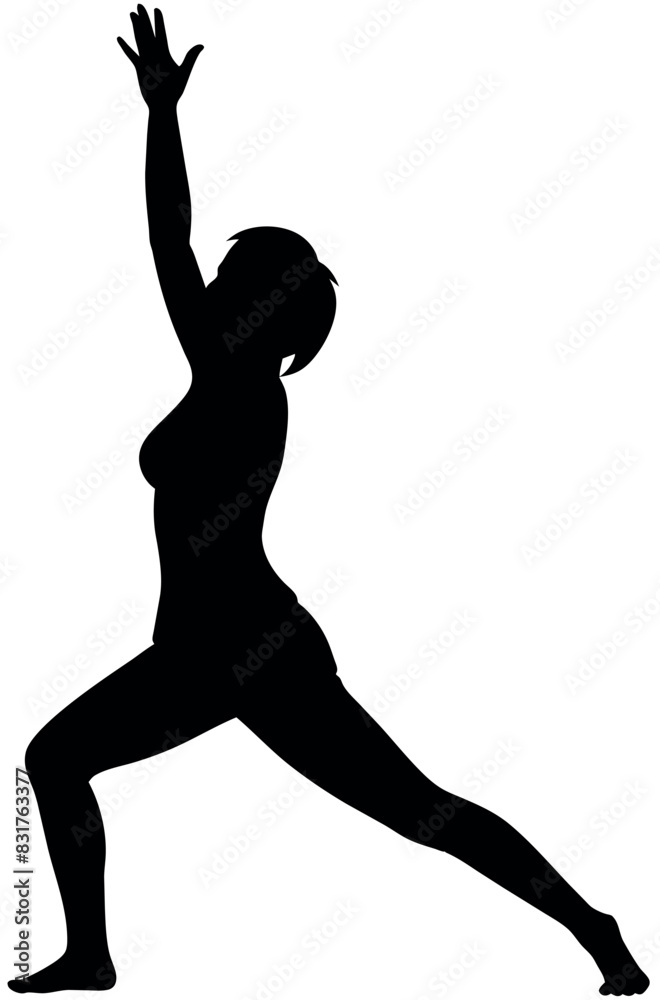 beautiful woman stand with stretch position vector silhouette beautiful woman stand with stretch position vector silhouette