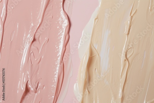 Cream and Lotion Swatches on Plain Background Cosmetic Inspiration