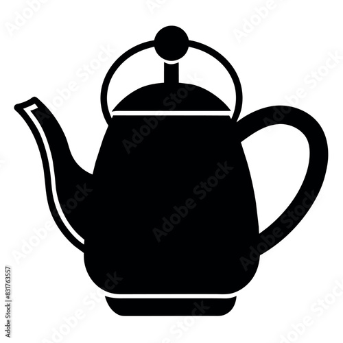 kettle icon vector illustration black color silhouette
