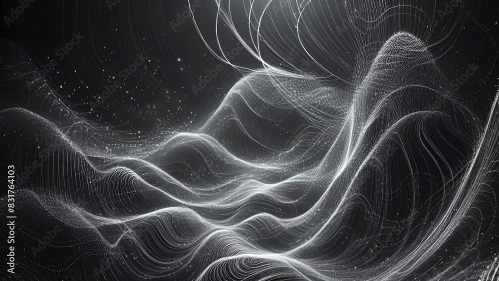 HD Abstract Black and White Lines - Seamless Loop Motion Graphics