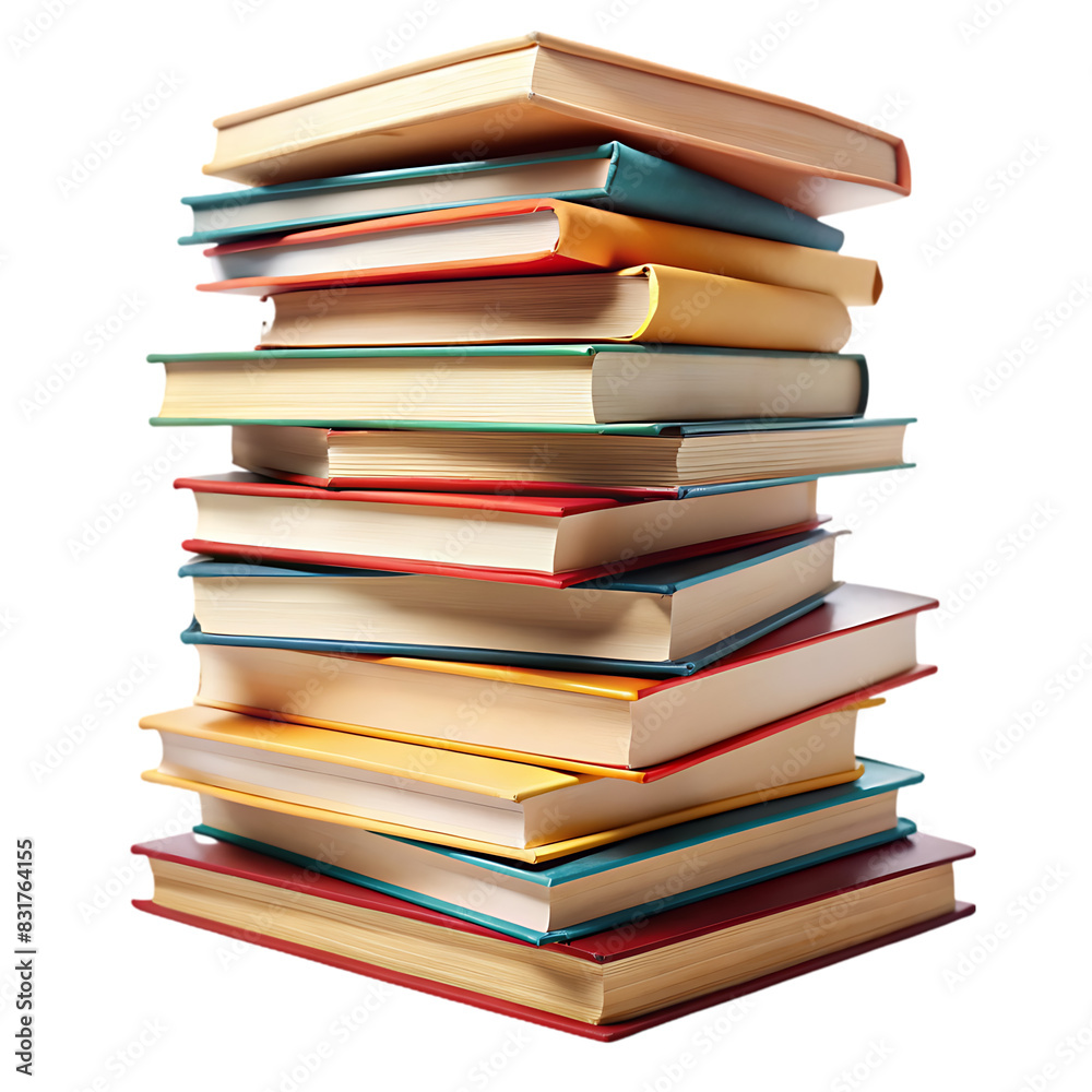 Books stacked isolated on transparent background Books stacked isolated on transparent background
