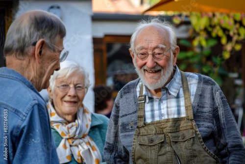 Elderly couple of pensioners at a market. Focus on the man © Iigo