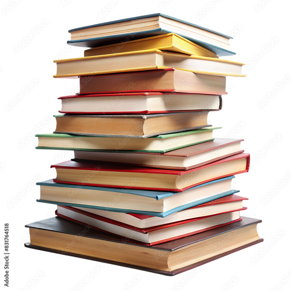 Books stacked isolated on transparent background Books stacked isolated on transparent background