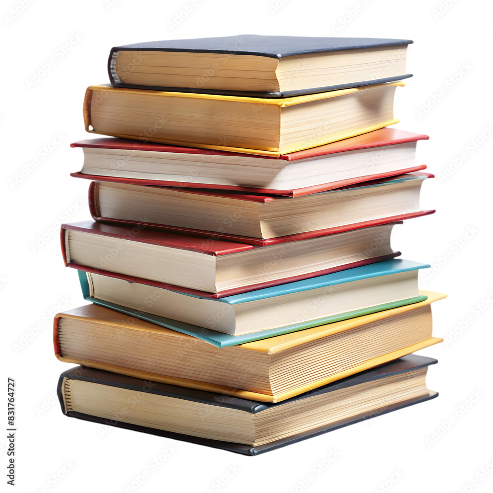 Books stacked isolated on transparent background Books stacked isolated on transparent background