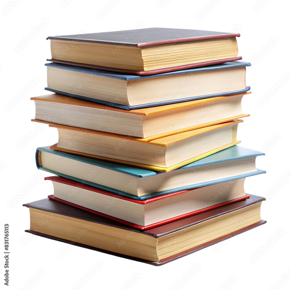 Books stacked isolated on transparent background Books stacked isolated on transparent background