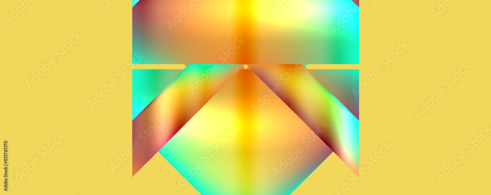 Fototapeta premium Neon color abstract geometric shapes background design. Vector Illustration For Wallpaper, Banner, Background, Card, Book Illustration, landing page