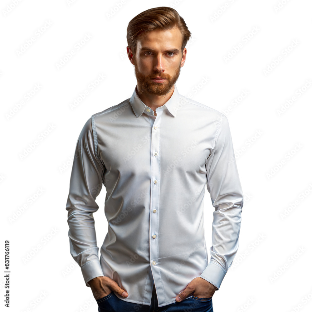 portrait of a businessman wearing a dress shirt isolated on white background