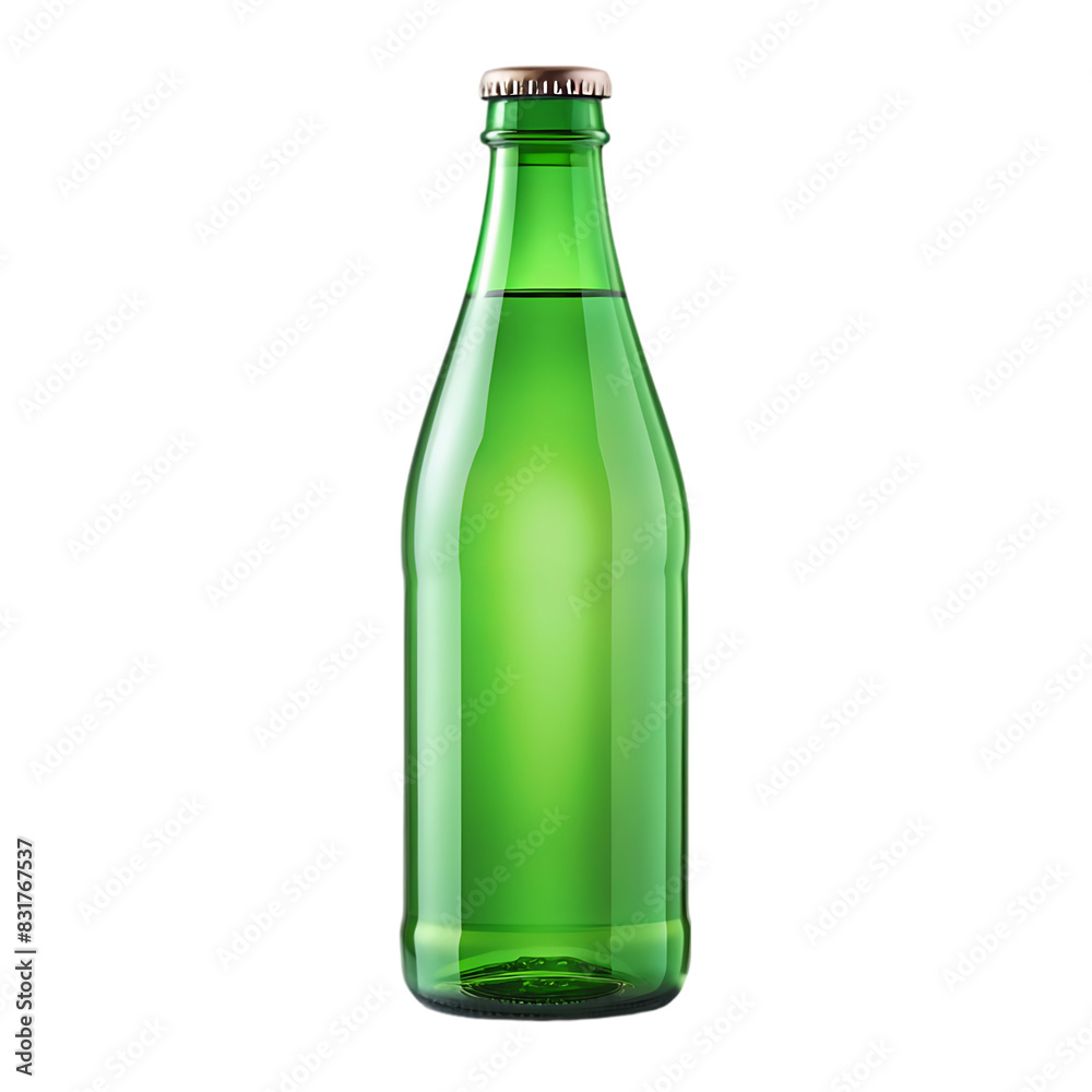 Green beer bottle isolated on transparent background png psd Green beer bottle isolated on transparent background png psd