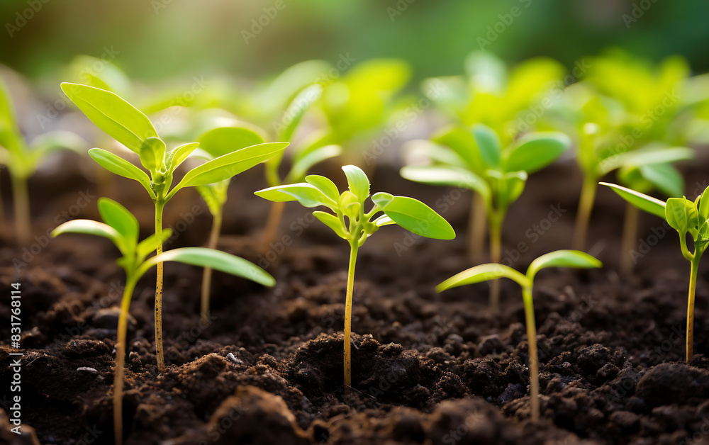 Green seedling illustrating concept of new life and growing up from seed Green seedling illustrating concept of new life and growing up from seed