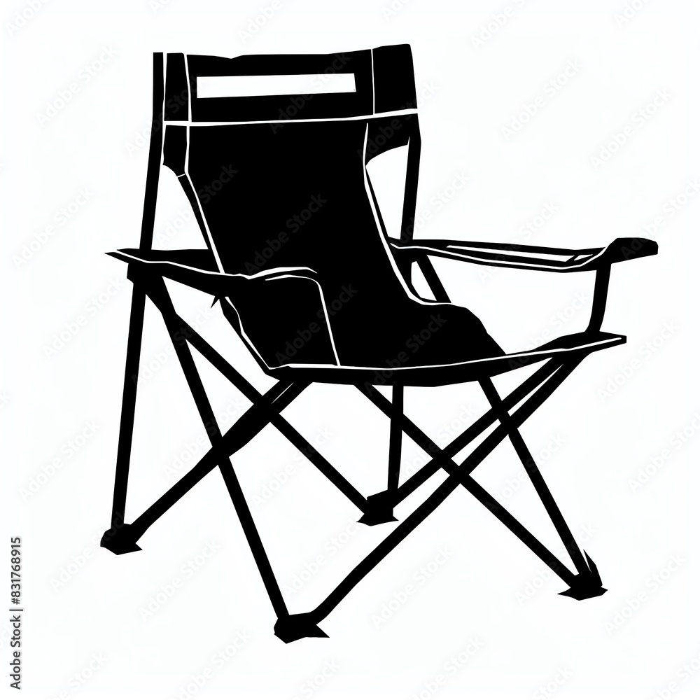 Camping Chair Silhouette SVG , A foldable camping chair, a simple and recognizable symbol for campsite relaxation, suitable for casual wear or camp,related decorations Camping Chair Silhouette SVG , A foldable camping chair, a simple and recognizable symbol for campsite relaxation, suitable for casual wear or camp,related decorations