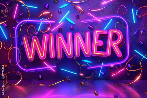 winner banner for lottery game jackpot prize by generative ai