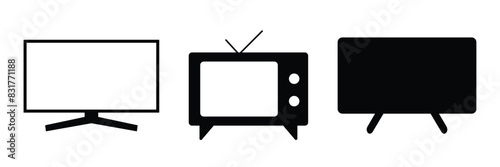 Tv icon vector for web and mobile app. television sign and symbol on white background.