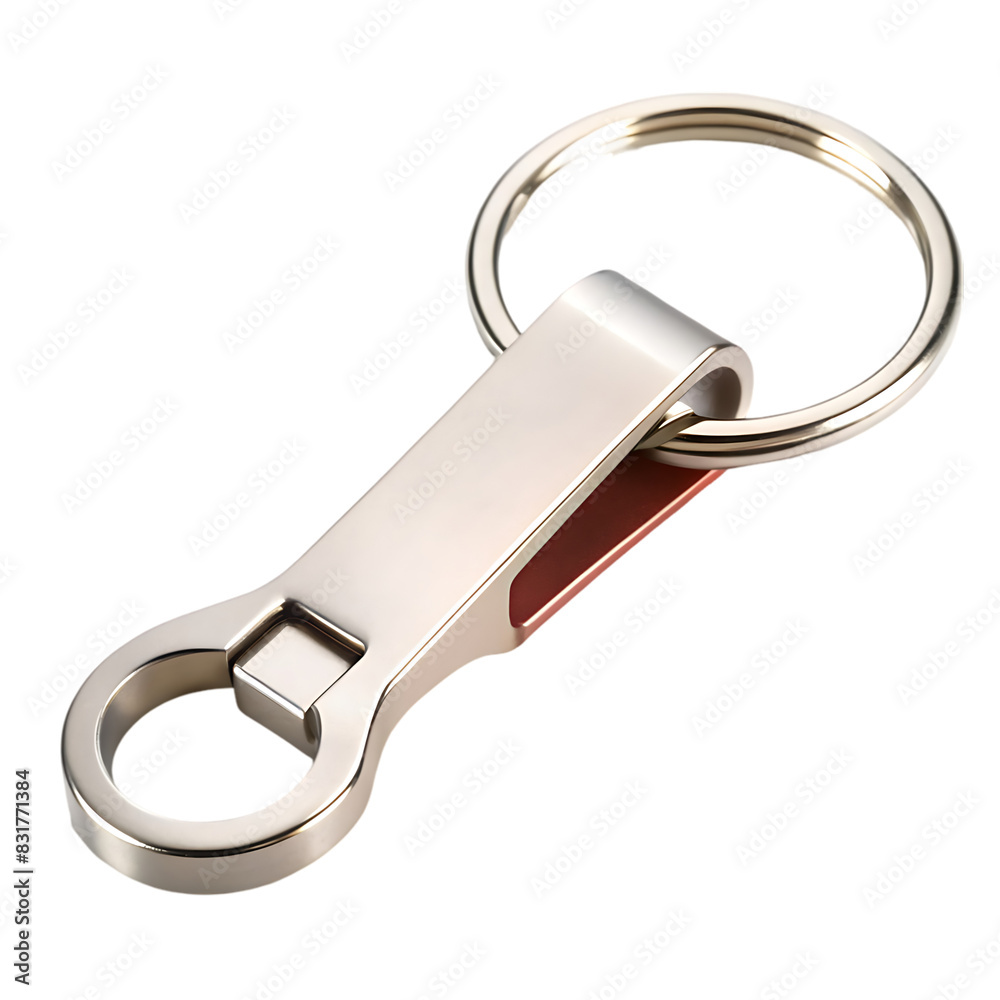 A keychain with a white button on transparent background A keychain with a white button on transparent background