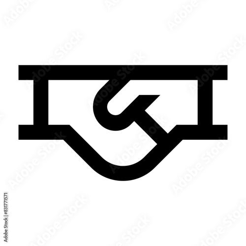 shakehand deal line business icon