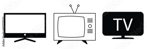 Tv icon vector for web and mobile app. television sign and symbol on white background.