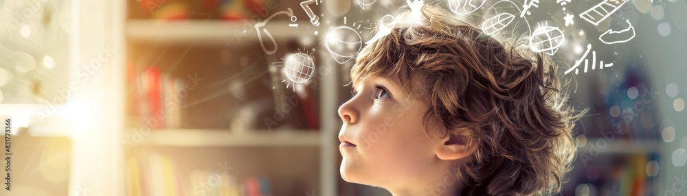Portrait of a child with a distant look Portrait of a child with a distant look