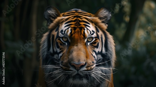 a cinematic and Dramatic portrait image for tiger