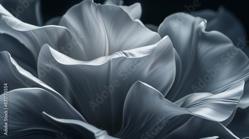 Charcoal Petal Dance: Wallpaper exhibits tulip petals dancing gracefully on charcoal, with a mesmerizing effect.