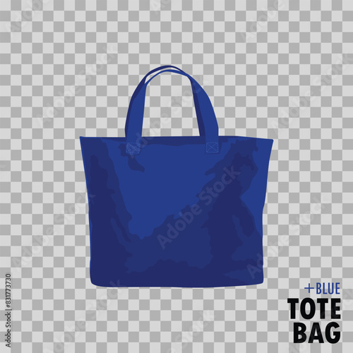 blue totebag isolated on a white background and easy to edit. vector