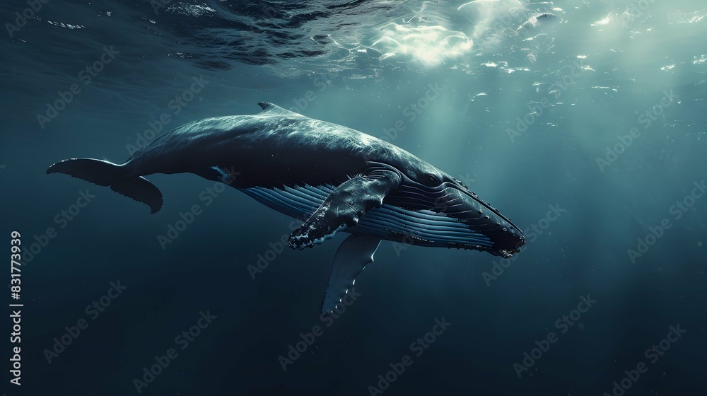 Fototapeta premium a cinematic and Dramatic portrait image for whale