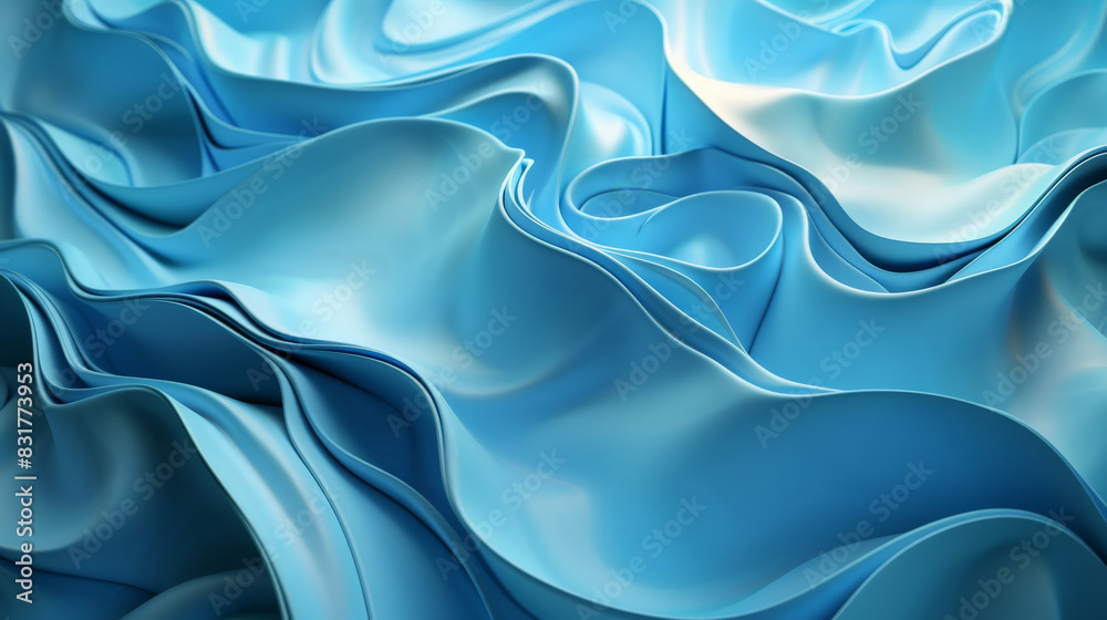 Serene Blue Abstract 3D Background with Flowing Lines and Organic Shapes for Tranquility and Space Serene Blue Abstract 3D Background with Flowing Lines and Organic Shapes for Tranquility and Space