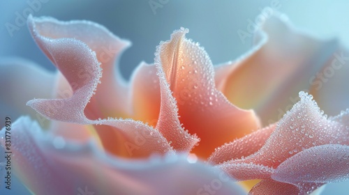 Frozen Elegance: Extreme macro shot capturing the icy beauty of a snow-covered tulip. © BGSTUDIOX