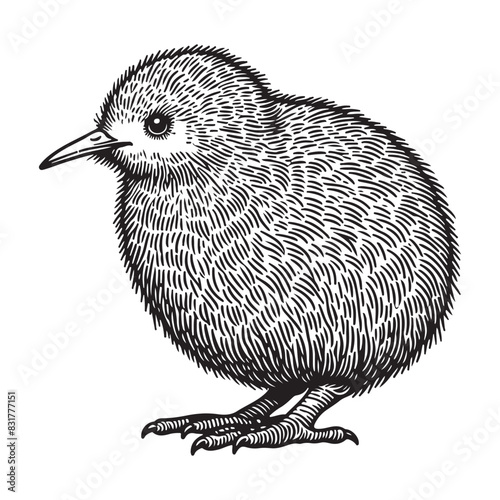 Line art of Kiwi bird vector